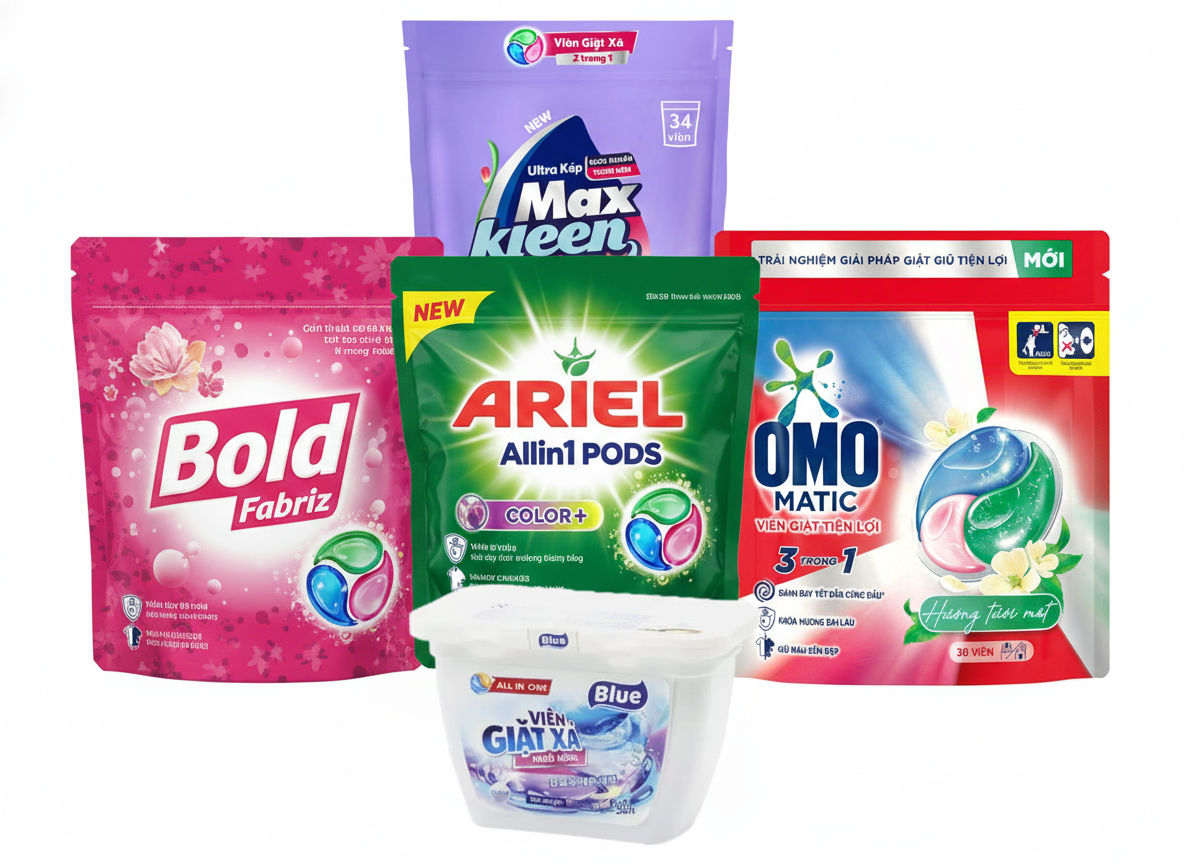 5 thương hiệu viên nước giặt đáng mua nhất hiện nay