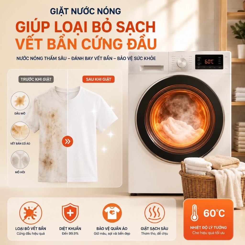Ưu điểm và nhược điểm của việc sử dụng máy giặt nước nóng 