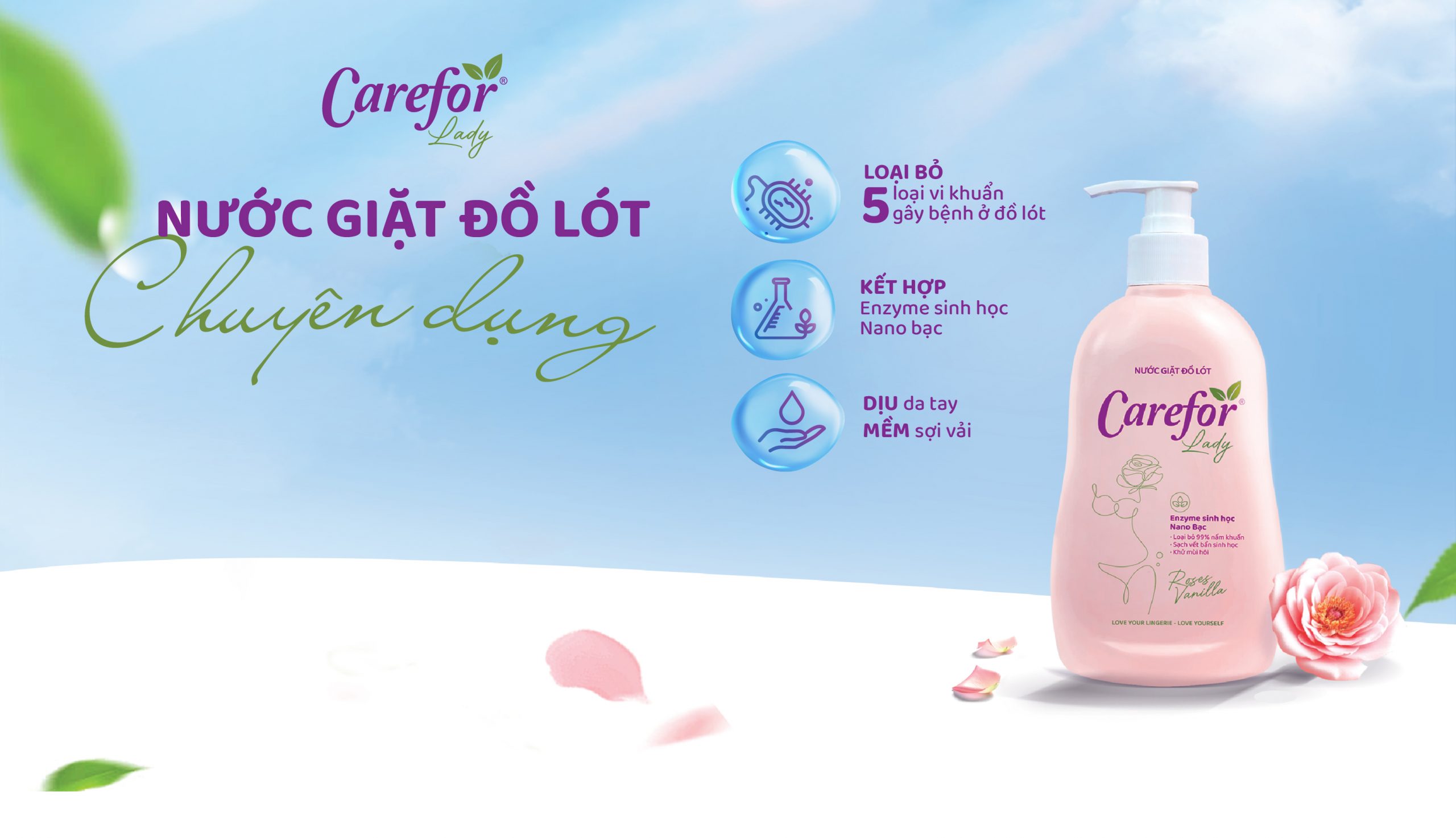 SẢN PHẨM MỚI: NƯỚC GIẶT ĐỒ LÓT CHUYÊN DỤNG CAREFOR LADY