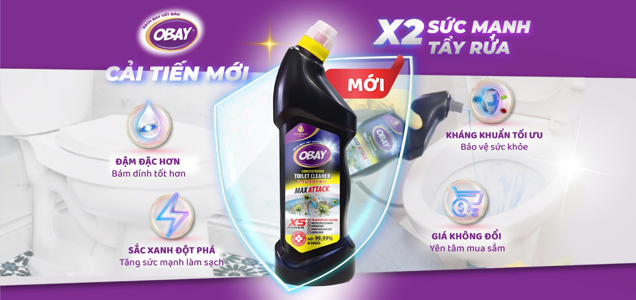 THÔNG BÁO CẢI TIẾN SẢN PHẨM TẨY BỒN CẦU OBAY 960ML