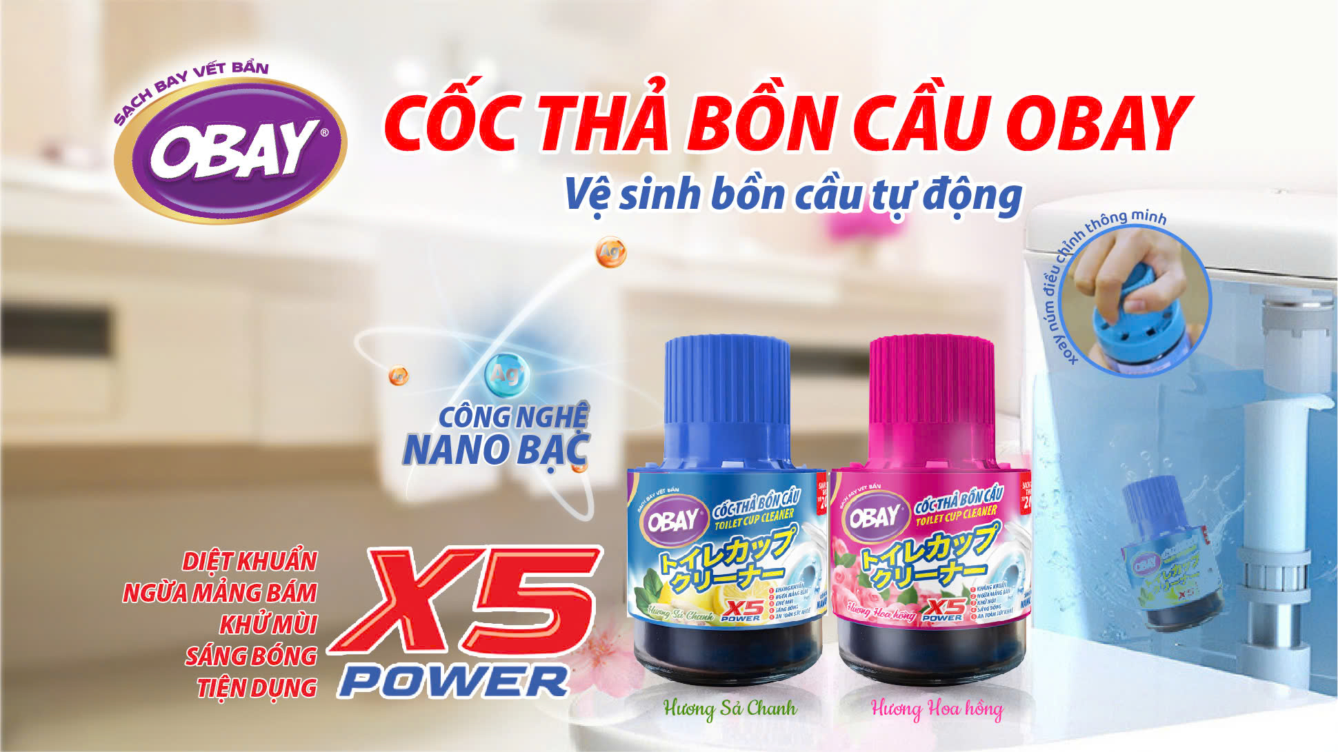 SẮP RA MẮT: CỐC THẢ BỒN CẦU OBAY CÔNG NGHỆ NANO BẠC