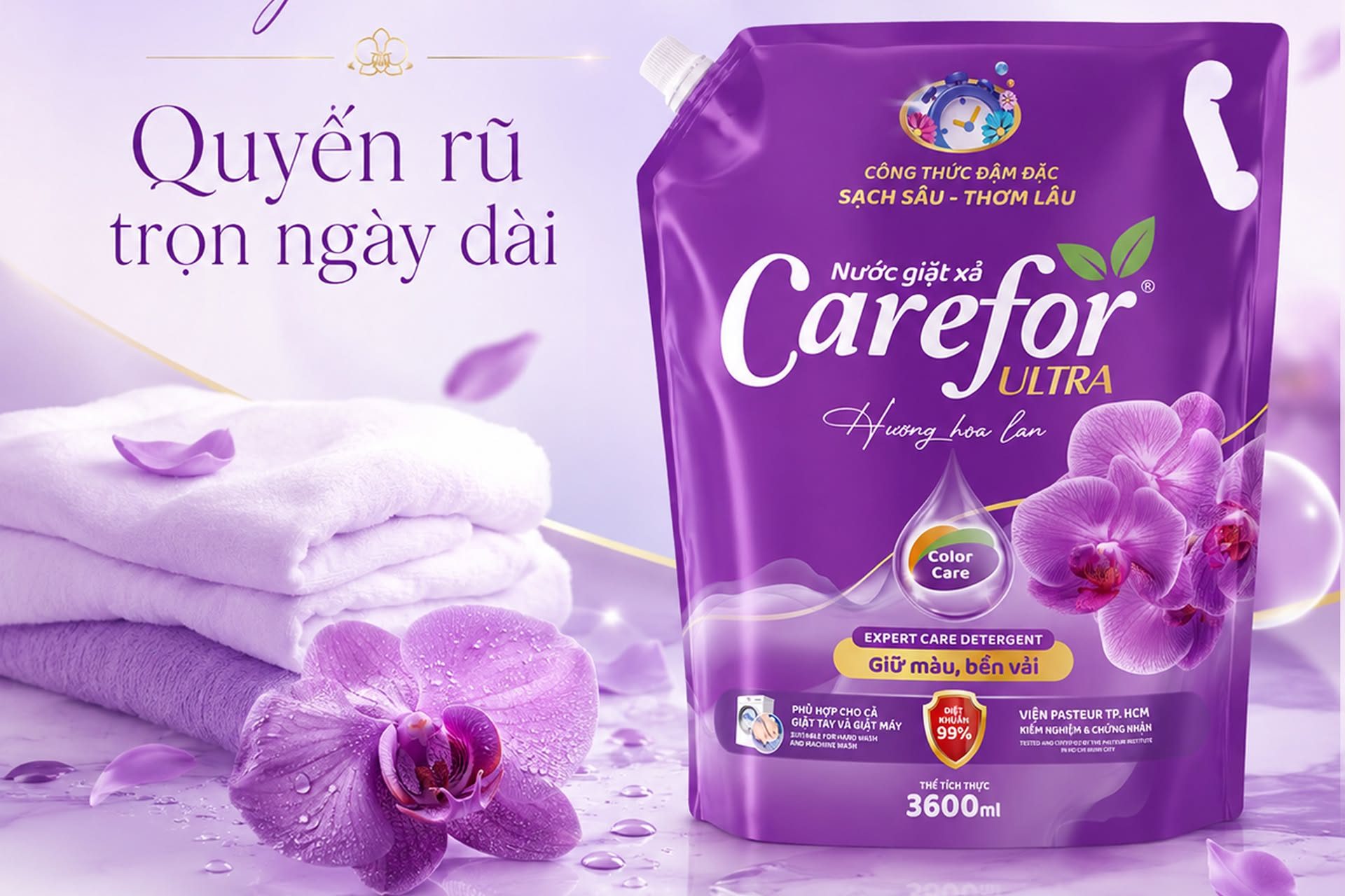Vì sao Carefor Ultra màu tím được nhiều gia đình lựa chọn để giữ màu quần áo?