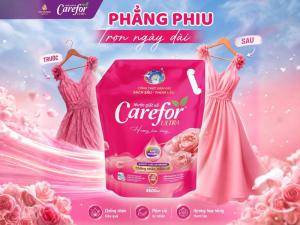 Carefor Ultra hồng - Giải pháp giữ quần áo mềm mại, phẳng phiu và thơm lâu mỗi ngày